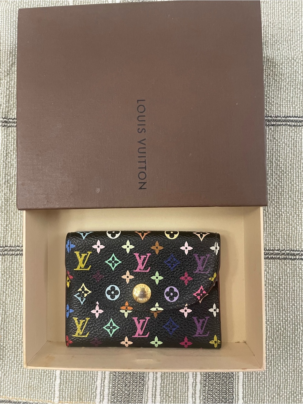 Louis Vuitton Black Multicolor Monogram Snap Wallet